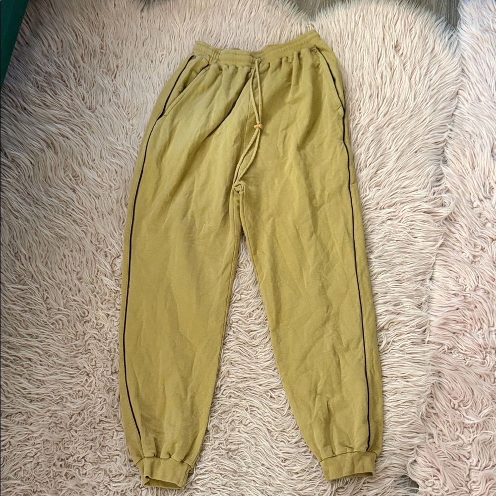 Givenchy Singapore airlines unisex beige Jogger Pants with Black Stripe